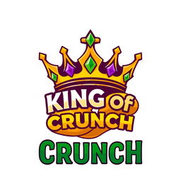 A sleek and modern logo design featuring the words 'King of Crunch' prominently displayed