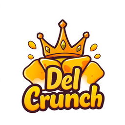 A vibrant and eye-catching logo design for a brand named ‘Del Crunch’
