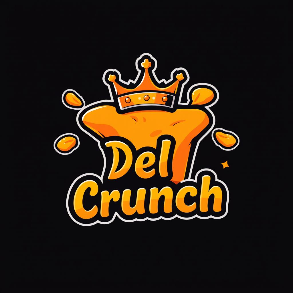 A vibrant and eye-catching logo design for a brand named ‘Del Crunch’