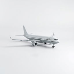 A clean and crisp blank image featuring only a detailed model of an airplane
