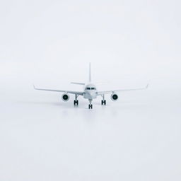 A clean and crisp blank image featuring only a detailed model of an airplane
