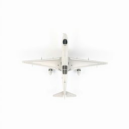 A pristine blank image featuring a meticulously detailed model of an airplane, centered in the frame