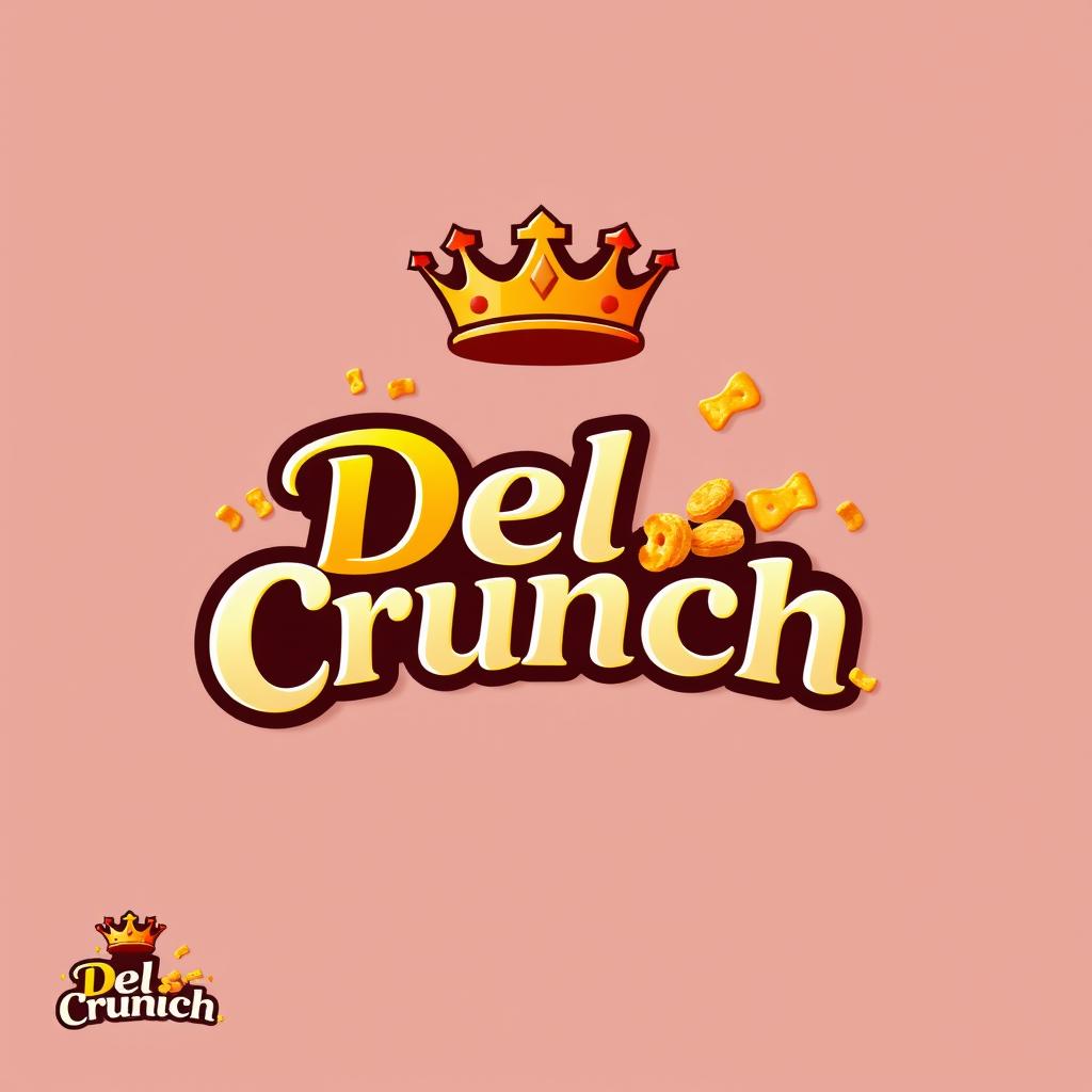 A logo design featuring a regal crown symbolizing 'king of crunch'