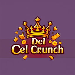 A logo design featuring a regal crown symbolizing 'king of crunch'
