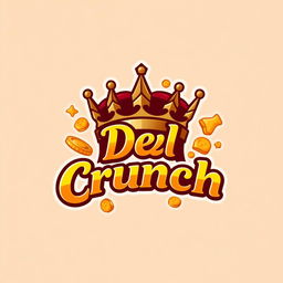 A logo design featuring a regal crown symbolizing 'king of crunch'