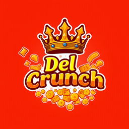 A logo design featuring a regal crown symbolizing 'king of crunch'