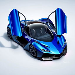 An original design of a hypercar featuring sleek aerodynamic lines, a low profile, and a futuristic aesthetic