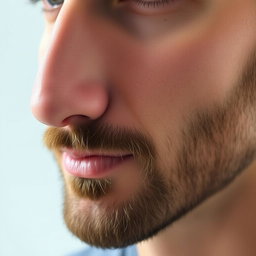A realistic photograph of a male nose after rhinoplasty