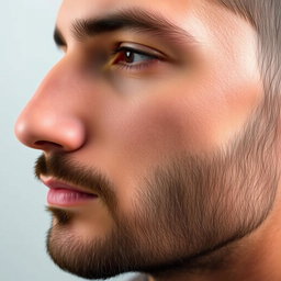 A realistic photograph of a male nose after rhinoplasty