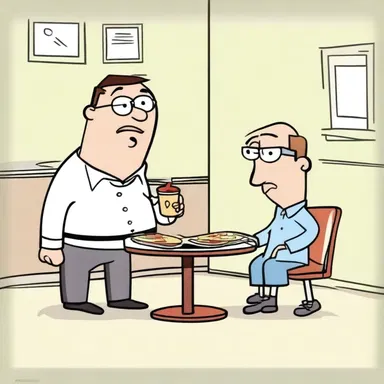 In the cartoon, the character made an accusation against another character for stealing his lunch.