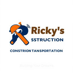 A visually appealing logo design for 'Ricky's Construction Corner and Transportation'
