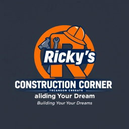 A visually appealing logo design for 'Ricky's Construction Corner and Transportation'