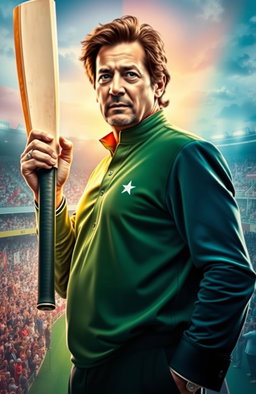 An inspiring portrait of Imran Khan, the former cricketer and politician, showcasing his journey