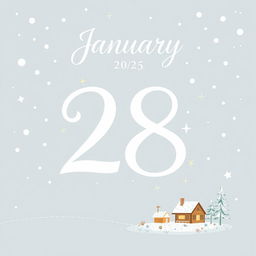 An artistic calendar page featuring the date January 28, 2025, beautifully illustrated