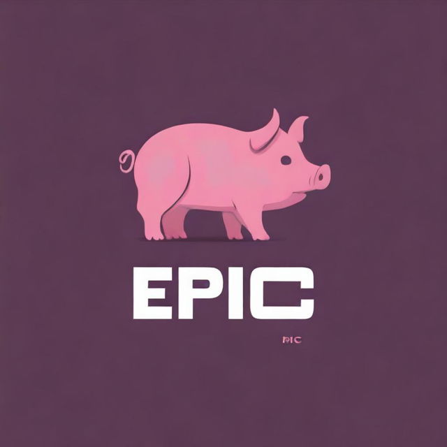 A high-quality digital logo design that combines the elements of a pig and the word 'EPIC'