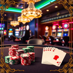 A profile picture for a casino agent that creatively represents the profession without using human figures