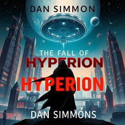 A captivating book cover design for the sci-fi novel "The Fall of Hyperion" by Dan Simmons