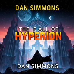 A captivating book cover design for the sci-fi novel "The Fall of Hyperion" by Dan Simmons