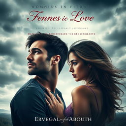 A book cover design for a romantic novel featuring an enemies-to-lovers theme where the protagonists ultimately end up brokenhearted