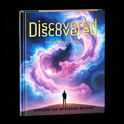 A captivating book cover design featuring a stunning cosmic scene, showcasing a vibrant nebula with swirling colors of deep blues, purples, and hints of pink