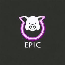 A futuristic version of the previous logo design, combining a pig and the word 'EPIC'