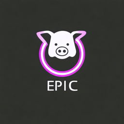 A futuristic version of the previous logo design, combining a pig and the word 'EPIC'