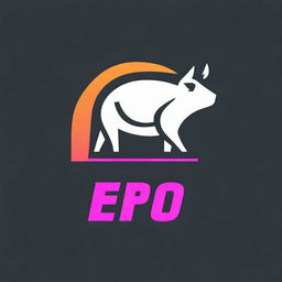 A futuristic version of the previous logo design, combining a pig and the word 'EPIC'