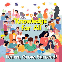 A vibrant and inspiring poster promoting accessible education and lifelong learning
