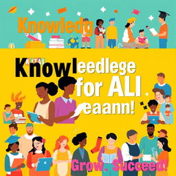 A vibrant and inspiring poster promoting accessible education and lifelong learning