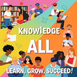 A vibrant and inspiring poster promoting accessible education and lifelong learning