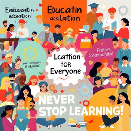 An eye-catching poster advocating for accessible education and lifelong learning