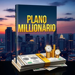 A captivating ebook cover design featuring the theme 'Plano Milionário'
