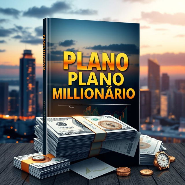 A captivating ebook cover design featuring the theme 'Plano Milionário'