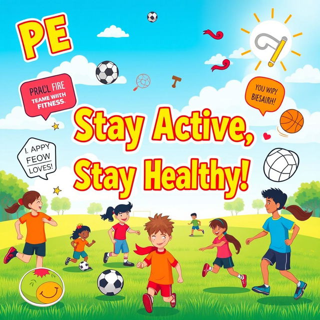 A vibrant and engaging poster that emphasizes the importance of Physical Education (PE)