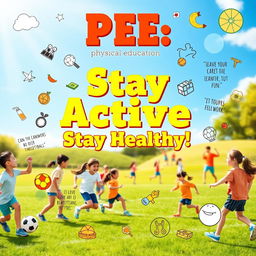 A vibrant and engaging poster that emphasizes the importance of Physical Education (PE)