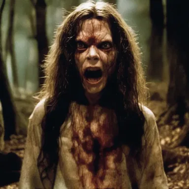In the horror movie, the main character is accused of being possessed by an evil spirit.