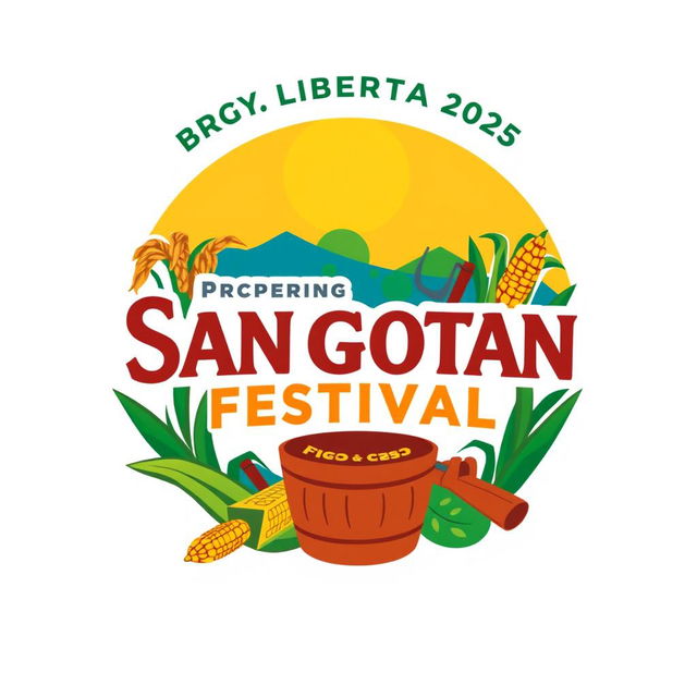 A vibrant and colorful logo representing the Sanggotan Festival for Brgy