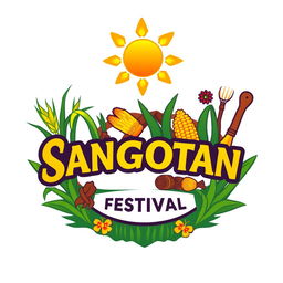 A vibrant and colorful logo representing the Sanggotan Festival for Brgy