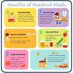 An informative infographic displaying the benefits of balanced school meals