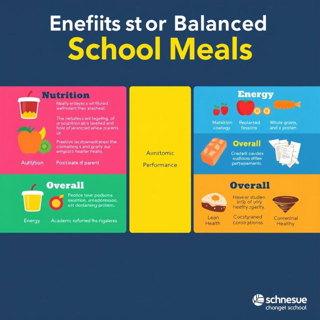An engaging and informative infographic showcasing the benefits of balanced school meals