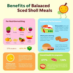 An engaging and informative infographic showcasing the benefits of balanced school meals