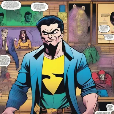 In the comic book series, the hero is accused of being a criminal mastermind by a group of villains.