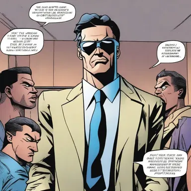 In the comic book series, the hero is accused of being a criminal mastermind by a group of villains.