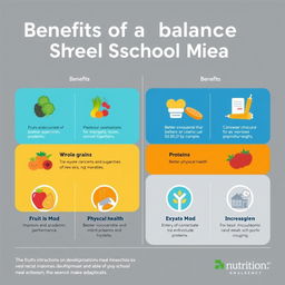 An informative infographic showcasing the benefits of a balanced school meal