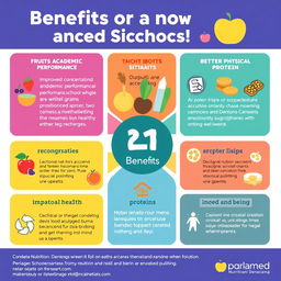 An informative infographic showcasing the benefits of a balanced school meal