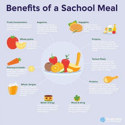 An informative infographic showcasing the benefits of a balanced school meal