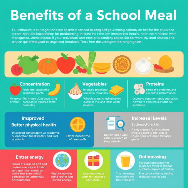 An informative infographic showcasing the benefits of a balanced school meal