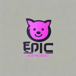 A high-quality digital logo design that fuses the elements of a pig, the word 'EPIC', and a robotic theme, all rendered in a futuristic style