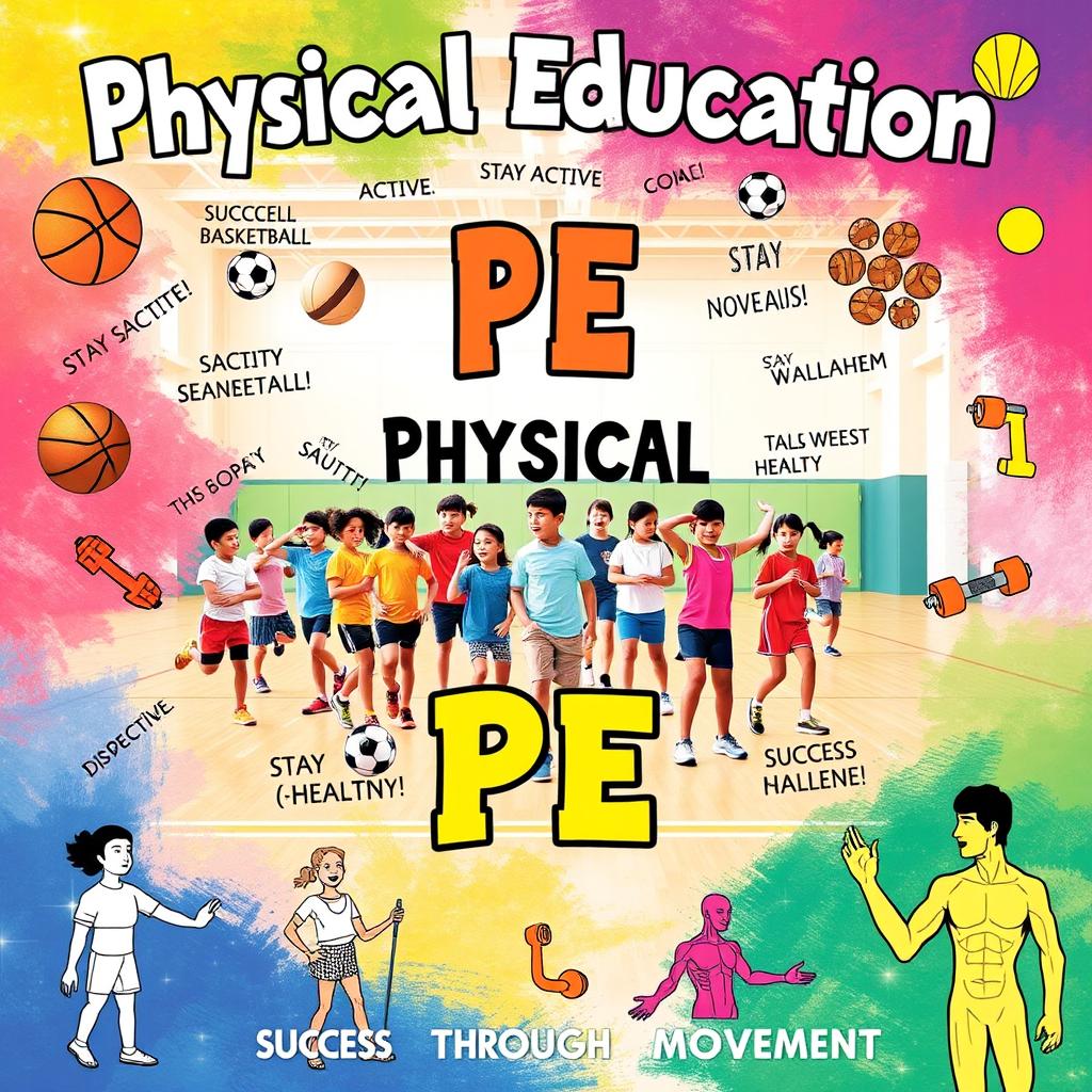 A vibrant and eye-catching poster emphasizing the importance of Physical Education (PE)