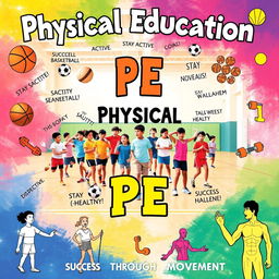 A vibrant and eye-catching poster emphasizing the importance of Physical Education (PE)